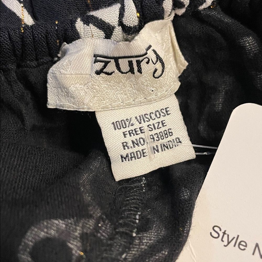 Nwt Zury Bohemian Romper Black & White Metallic Free Size — image 7 of 8